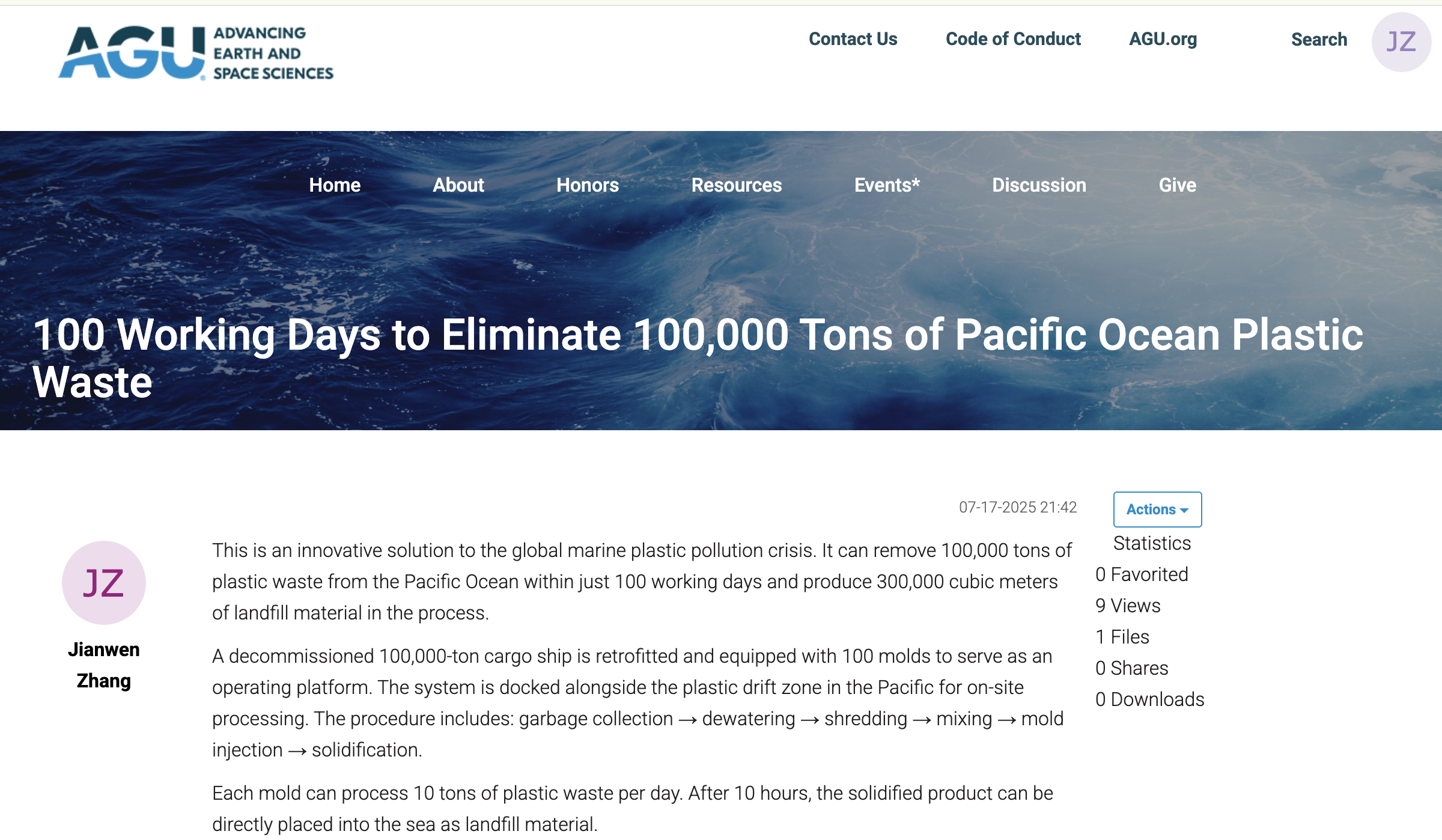 AGU Article Screenshot